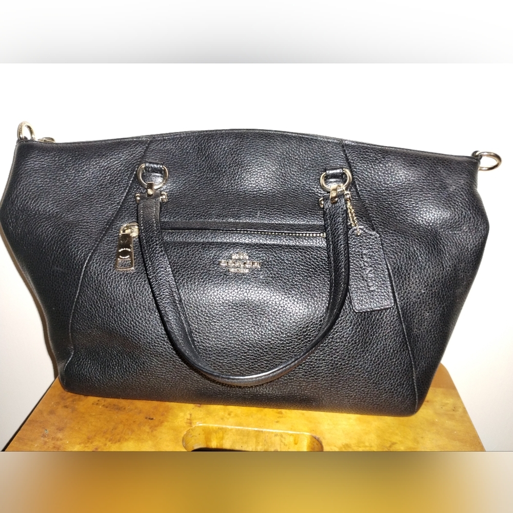 Coach Prairie Satchel Black Pebble Leather
